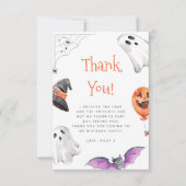 可愛いハロウィン不気味誕生日ありがとう サンキューカード (正面)