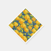 可愛いハロウィン子供へカボチャ離れつる植物 スタンダードカクテルナプキン (角)