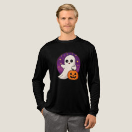 「可愛いハロウィン幽霊とキャンディバッグTシャツ」 トライブレンドＴシャツ