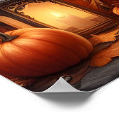 可愛いハロウィン格言とジャックオランタン ポスター (角)