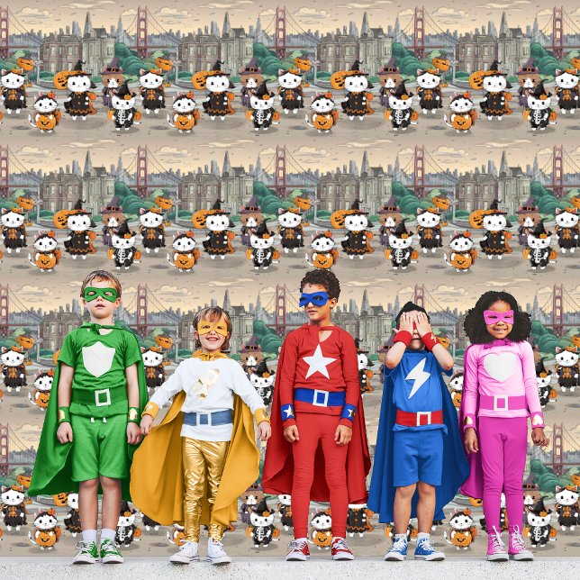 可愛いハロウィン猫サンフランシスコDIYピール&スティック 壁紙 (クリエイターアップロード済み)