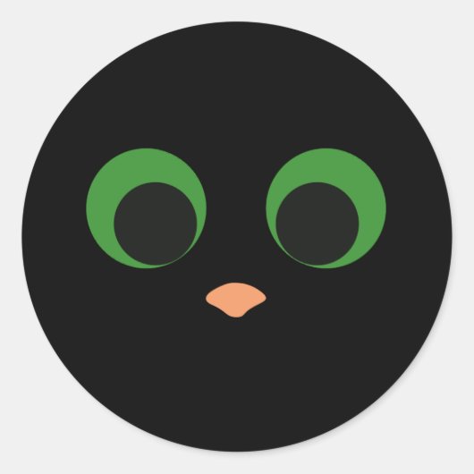 可愛いハロウィン猫ステッカーポップ・アートのソケット ラウンドシール (正面)