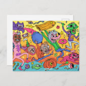 可愛いハロウィン葉書 ポストカード (正面/裏面)