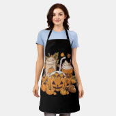 可愛いハロウィン+秋の家族+感謝祭 エプロン (着用した状態)