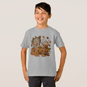 可愛いハロウィン+秋の家族+感謝祭 Tシャツ (正面フル)