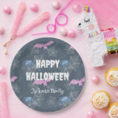 可愛いハロウィーンこうもりとクモでカスタマイズ。 ペーパープレート (パーティー)