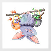 可愛いハロウィーンこうもりウィンドウにしがみつく ウィンドウサイン (シート)