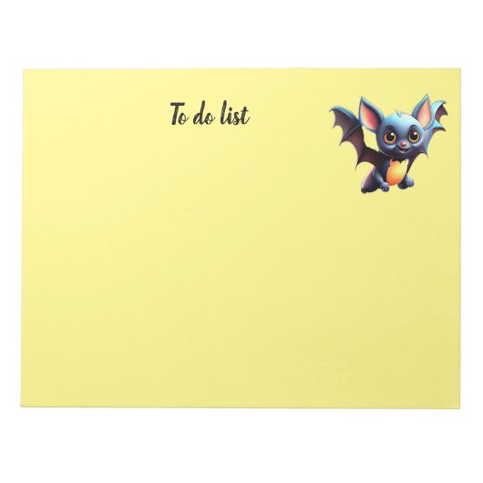 可愛いハロウィーンこうもりメモ帳 ノートパッド (正面)