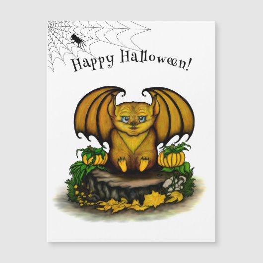 可愛いハロウィーンこうもり磁気カード (正面)