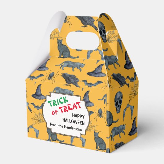 可愛いハロウィーンのオールオーバーデザインカスタムお願いボックス フェイバーボックス (正面サイド)