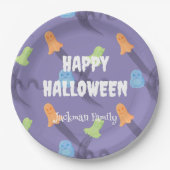 可愛いハロウィーンのカスタマイズ ペーパープレート (正面)