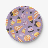 可愛いハロウィーンのキャンディーコーンパターン ペーパープレート (正面)