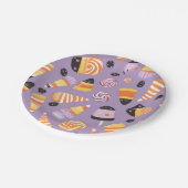 可愛いハロウィーンのキャンディーコーンパターン ペーパープレート (アングル)