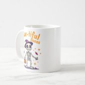 可愛いハロウィーンのスケルトンとキャンディデザインマグ コーヒーマグカップ (正面左)
