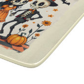 可愛いハロウィーンのスケルトンカップルinオレンジ カッティングボード (角)