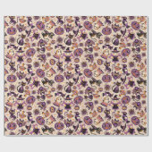 可愛いハロウィーンのレトロな柄の光。ハッピーハローウィン ラッピングペーパー (フラット)