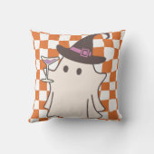 可愛いハロウィーンの波状の背景 クッション (裏面)