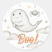 可愛いハロウィーンの誕生日パーティーウィーズラウンドクラシックラウンド ラウンドシール (正面)