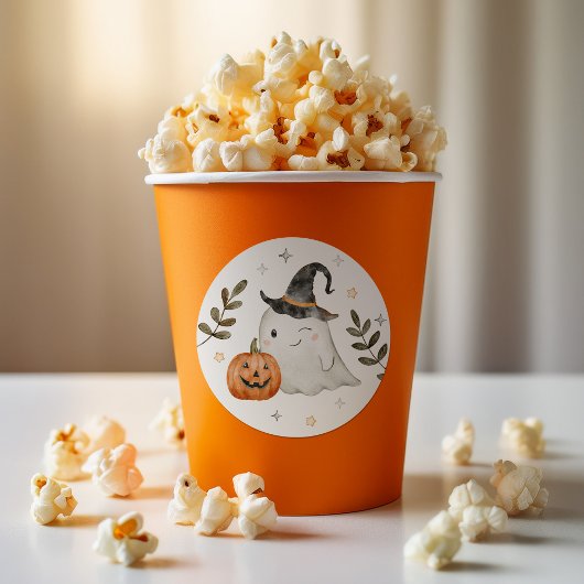 可愛いハロウィーンの誕生日パーティーウィーズラウンドクラシックラウンド ラウンドシール