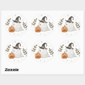 可愛いハロウィーンの誕生日パーティーウィーズラウンドクラシックラウンド ラウンドシール (シート)