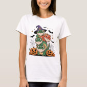 可愛いハロウィーンひげ付きドラゴンスタック Tシャツ (正面)