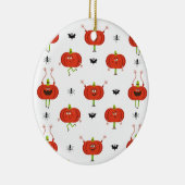 可愛いハロウィーンカボチャ、スパイダー&こうもり柄 セラミックオーナメント (右)