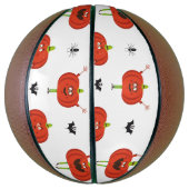 可愛いハロウィーンカボチャ、スパイダー&こうもり柄 バスケットボール (縦)