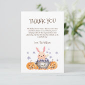 可愛いハロウィーンカルドロンベビーがシャワーを醸造 サンキューカード (スタンド正面)