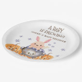 可愛いハロウィーンカルドロンベビーがシャワーを醸造 ペーパープレート (アングル)