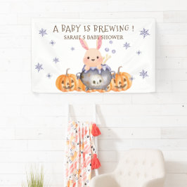 可愛いハロウィーンカルドロンベビーがシャワーを醸造 横断幕