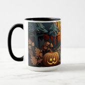 可愛いハロウィーンシーン3Dエフェクトデザイン マグカップ (左)