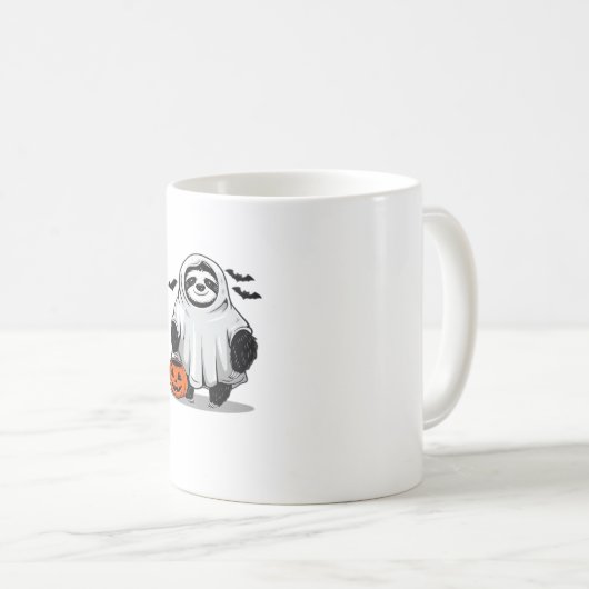 可愛いハロウィーンスロースTシャツ可愛不気味いD コーヒーマグカップ (正面右)