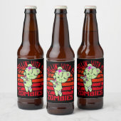 可愛いハロウィーンチリンと私のゾンビのテディベア ビールラベル (ボトル)