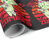 可愛いハロウィーンチリンと私のゾンビのテディベア ラッピングペーパー (ロールコーナー)