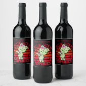 可愛いハロウィーンチリンと私のゾンビのテディベア ワインラベル (ボトル)