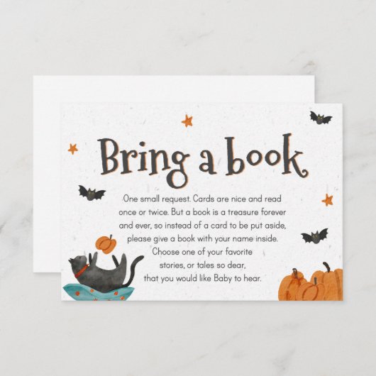 可愛いハロウィーンテーマでブックカードを持って来て エンクロージャーカード (正面/裏面)