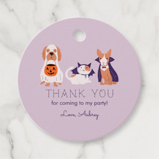 可愛いハロウィーンテーマ誕生日パーティーのコスチューム・ペット フェイバータグ (正面)