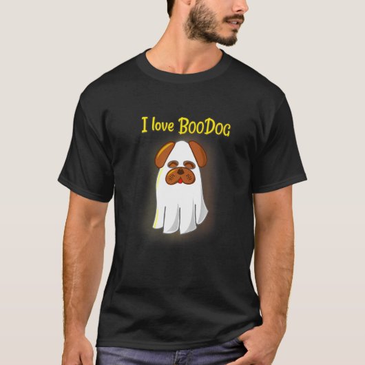 可愛いハロウィーンパグの幽霊衣装 Tシャツ (正面)