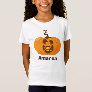 可愛いハロウィーンブクルーおもしろいオレンジカボチャ Tシャツ
