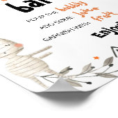 可愛いハロウィーンベビーシャワー桃佐バーサイン ポスター (角)