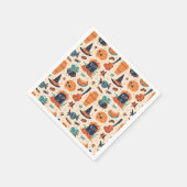 可愛いハロウィーン墓石&大釜 スタンダードカクテルナプキン (角)