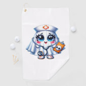 可愛いハロウィーン幽霊をナースの制服クラシックに ゴルフタオル (インサイチュ)