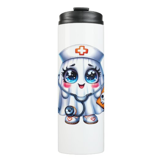 可愛いハロウィーン幽霊をナースの制服クラシックに タンブラー (正面)