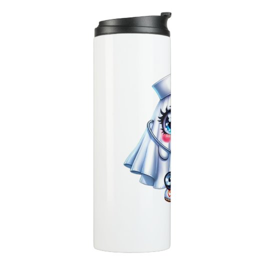 可愛いハロウィーン幽霊をナースの制服クラシックに タンブラー (回転左)