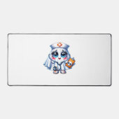 可愛いハロウィーン幽霊をナースの制服クラシックに デスクマット (正面)