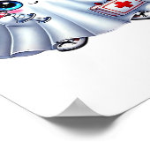 可愛いハロウィーン幽霊をナースの制服クラシックに ポスター (角)