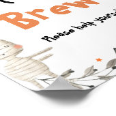 可愛いハロウィーン幽霊ウィッチブルドリンクサイン ポスター (角)