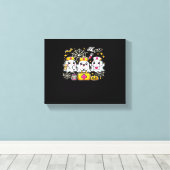 可愛いハロウィーン幽霊ナーストリオとメディカルキットa キャンバスプリント (インサイチュ (ウッドフロア))