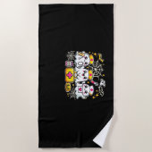 可愛いハロウィーン幽霊ナーストリオとメディカルキットa ビーチタオル (正面)