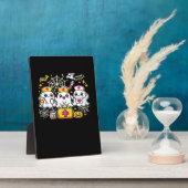 可愛いハロウィーン幽霊ナーストリオとメディカルキットa フォトプラーク (側面)